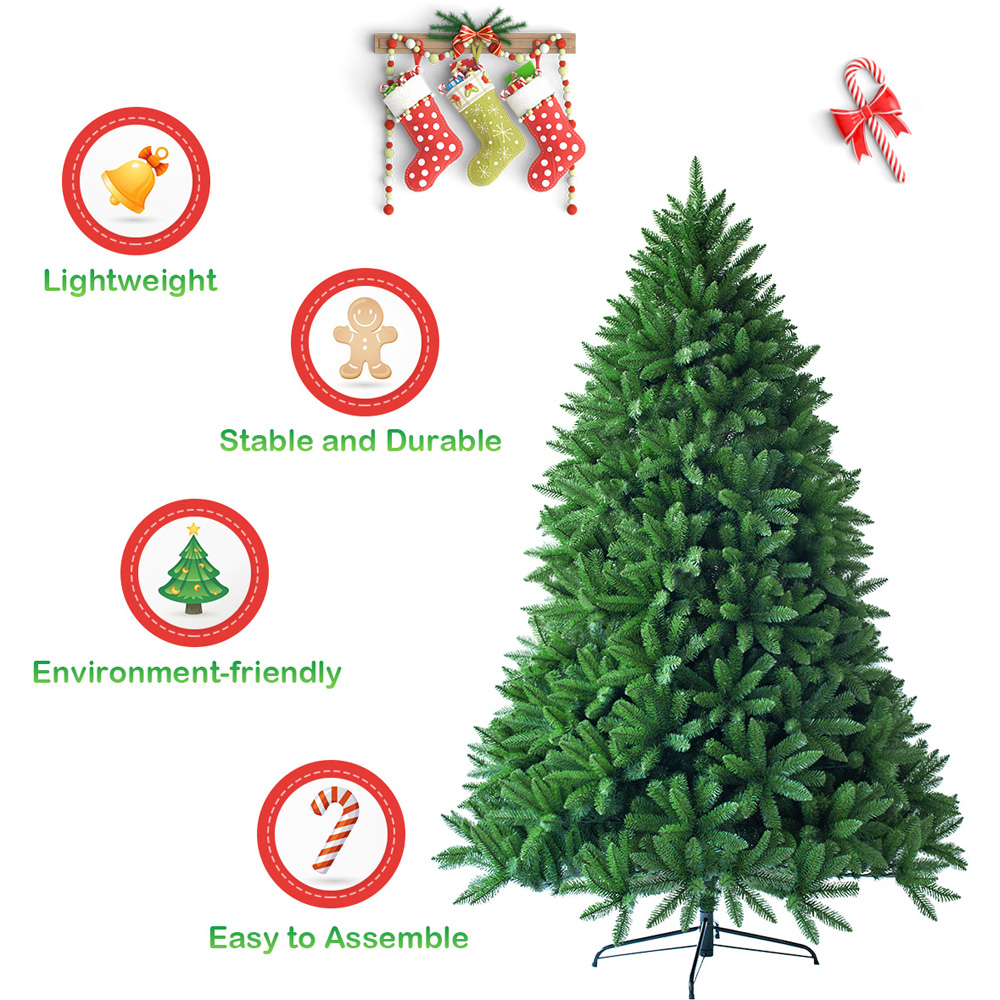 Costway PVC Branch Tips Hinged Artificial Christmas Tree 6ft Image 6