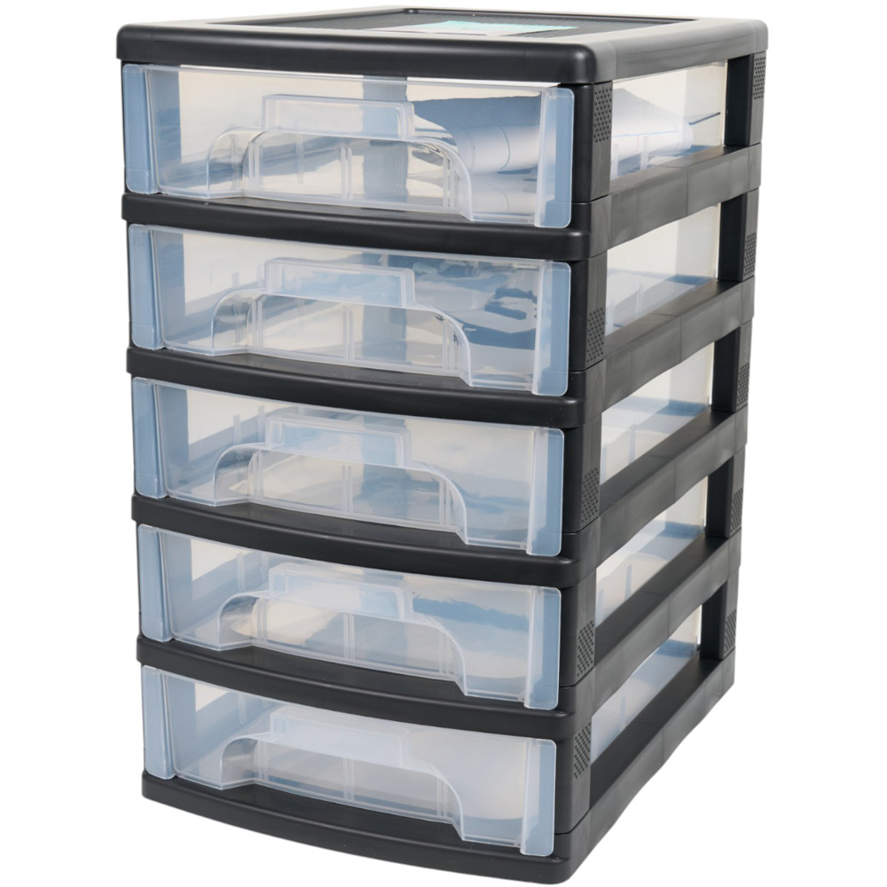 Black Tower Unit With Dividers - Black Image 2