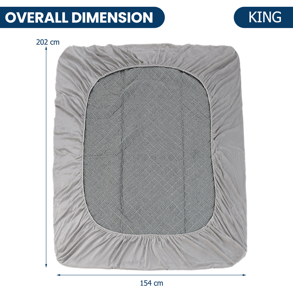 Costway Queen Size Grey Luxury Super Soft Velvet Mattress Protector Image 9