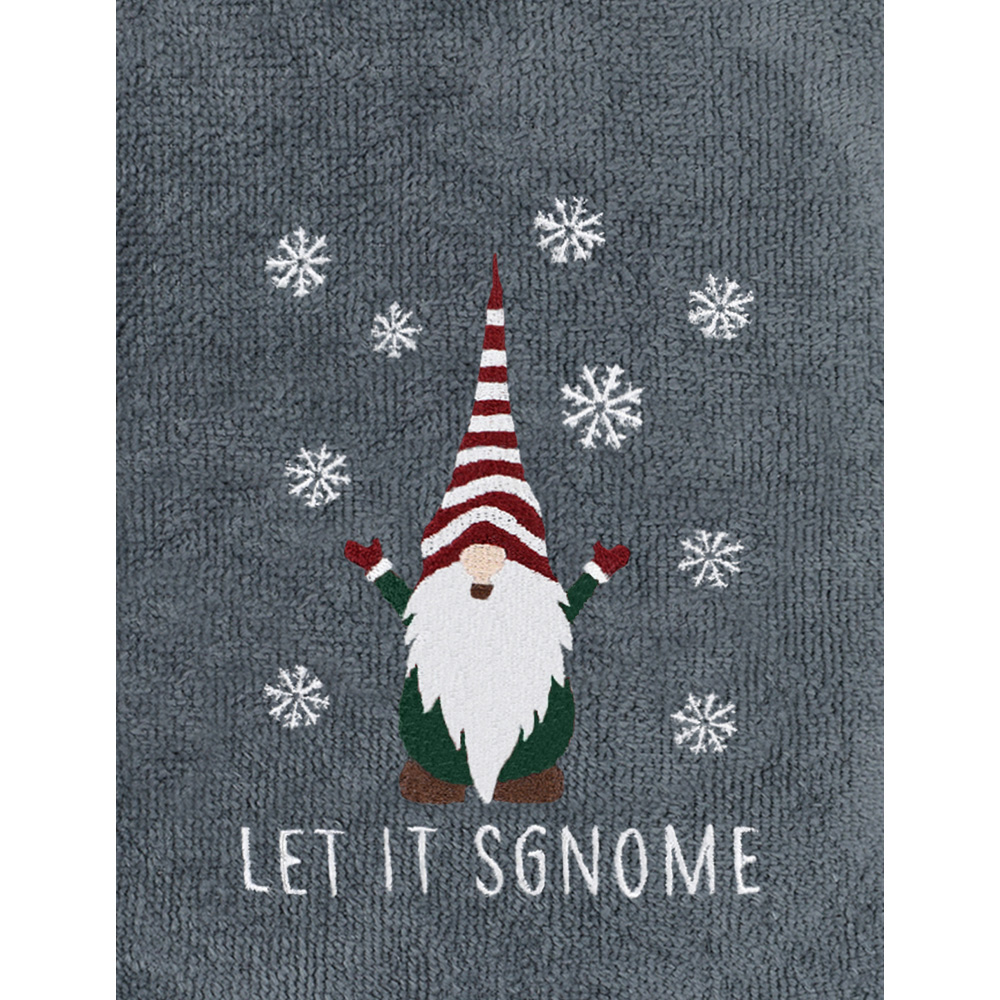 Noel Square Xmas Gonks Grey Hand Towel 2 Pack Image 3