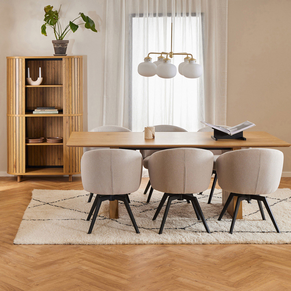 Florence Darlene Beige Swivel Dining Chair Image 9