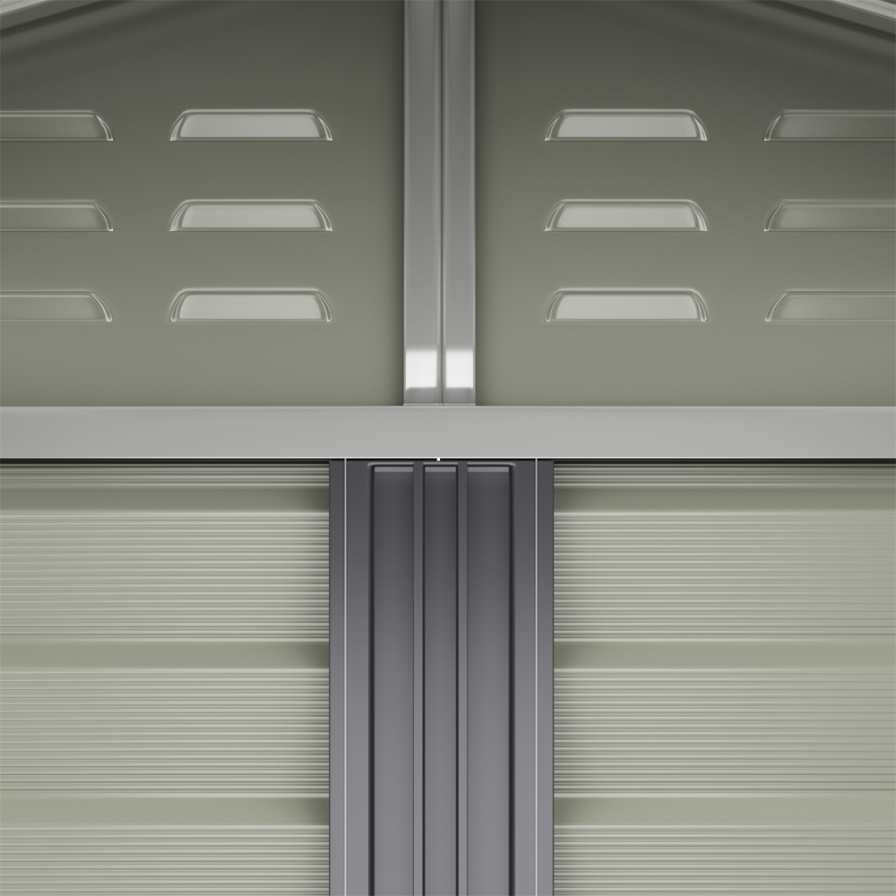 Living and Home 8 x 8.5ft Charcoal Black Steel Apex Graden Shed Image 6