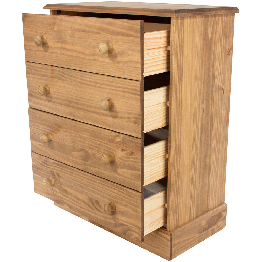 Core Products Cotswold 4 Drawer Pine Wood and MDF Chest of Drawers Image 3