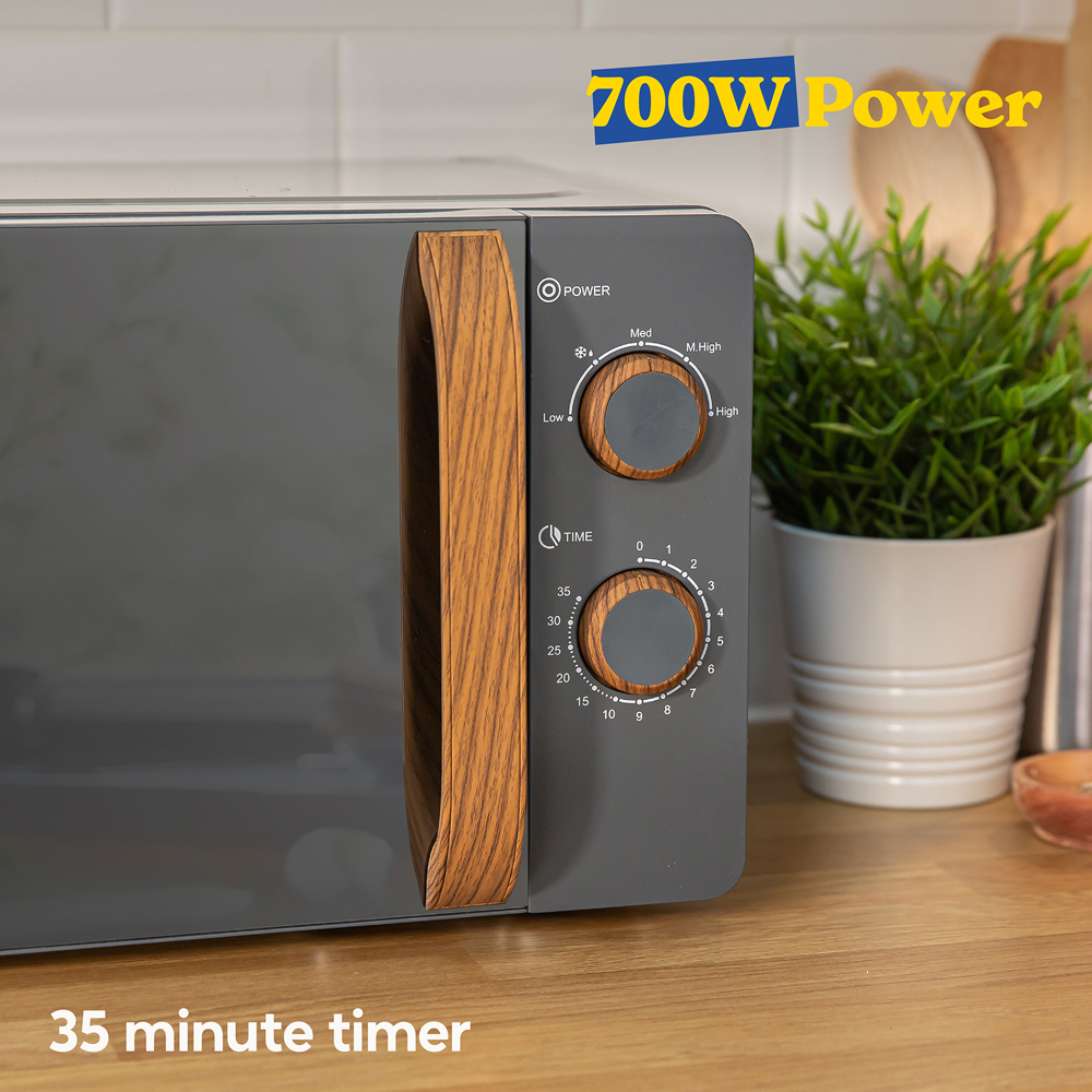 Russell Hobbs RHMM713G-N Grey 17L Scandi Compact Manual Microwave 700W Image 6