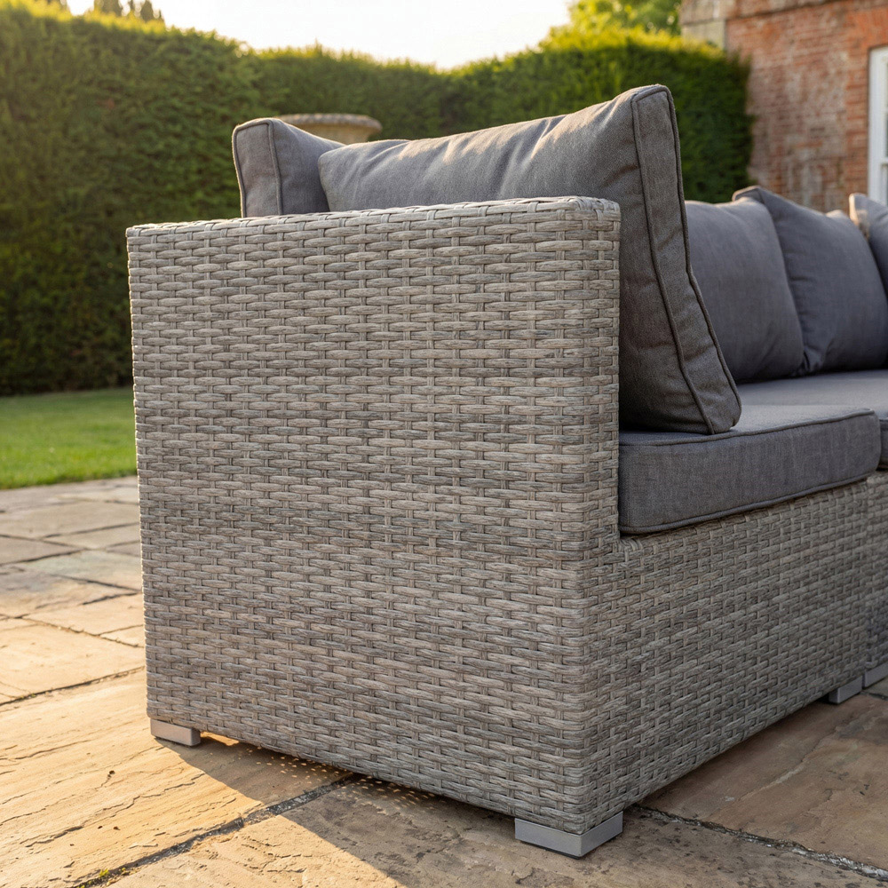 Artemis Home Oliena 5 Seater Grey Rattan L-Shaped Modular Corner Garden Furniture Set Image 2