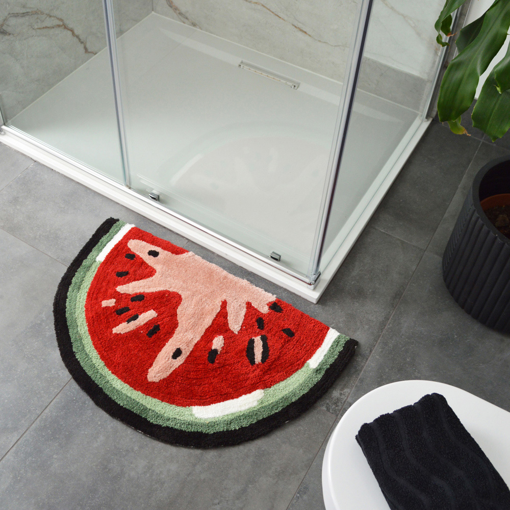 Mooky Mats Half Circle Watermelon Slice Non Slip Bath Mat 50 x 80cm Image 2