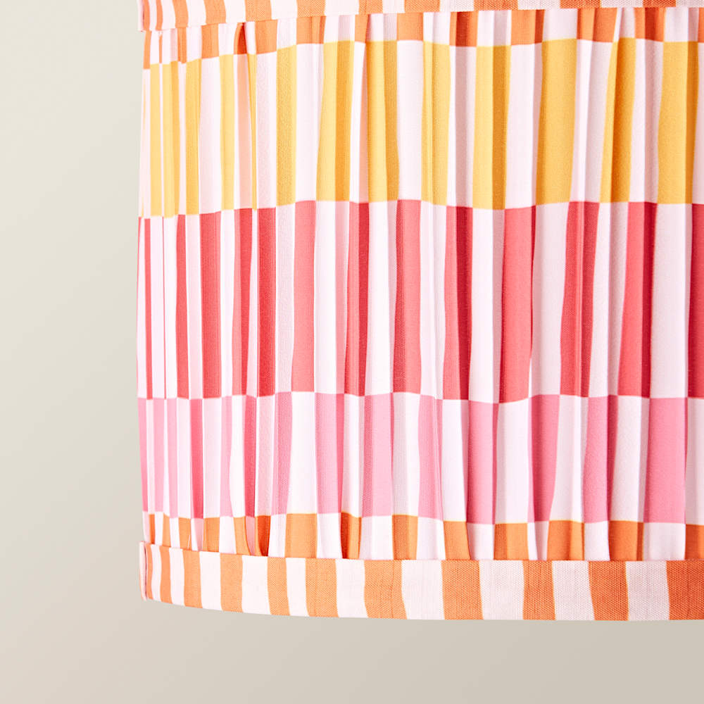 ValueLights Rae Multicolour Stripe Pleated Small Ceiling Drum Lamp Shade Image 5