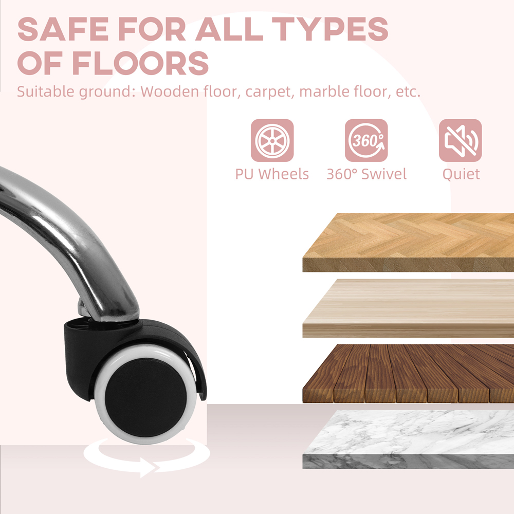 Portland Pink Swivel Office Chair with Adjustable Height Image 7