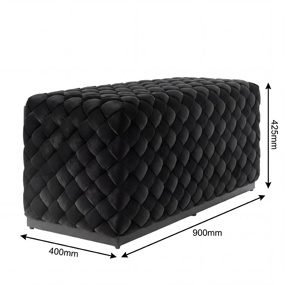 LPD Home Colline Black Large Pouffe Image 6