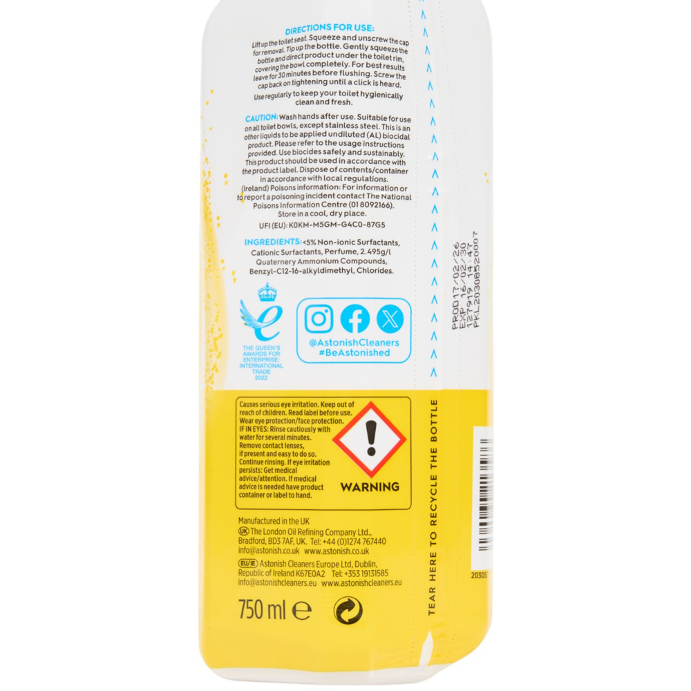 Astonish Toilet Fresh Gel - Lemon Image 3