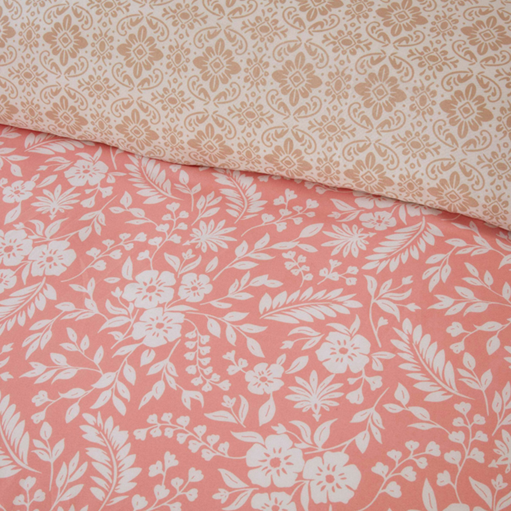 Rapport Home Eleanor King Size Pink Eleanor Floral Polyester Reversible Duvet Cover Set Image 3