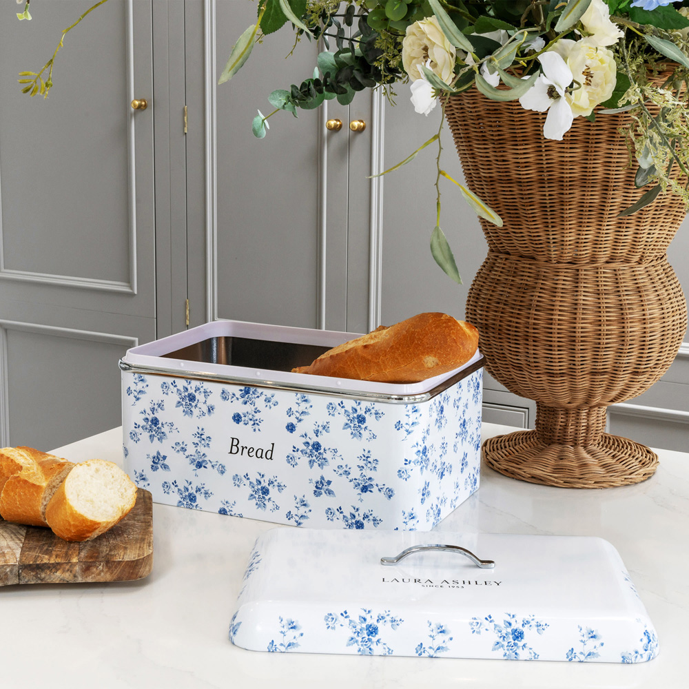 Laura Ashley Cream Floral Bread Bin Image 4