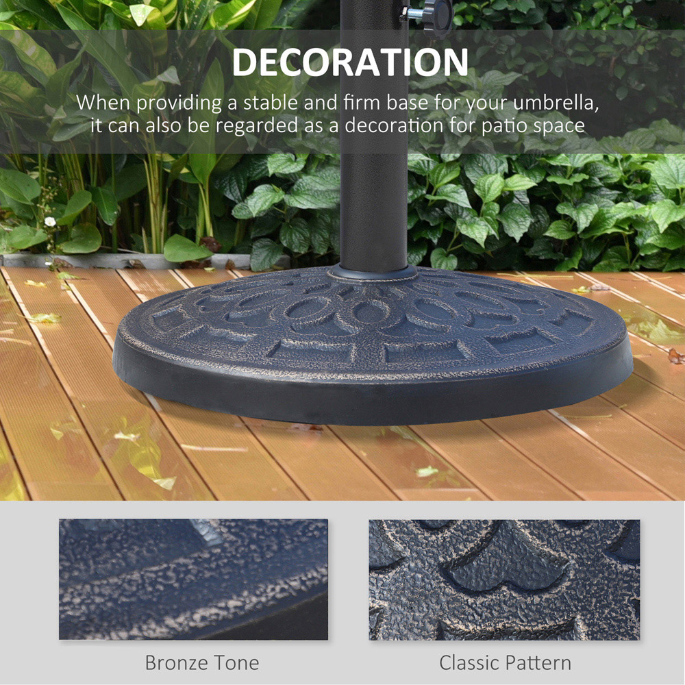 Outsunny Bronze Round Resin Parasol Base 12kg Image 4