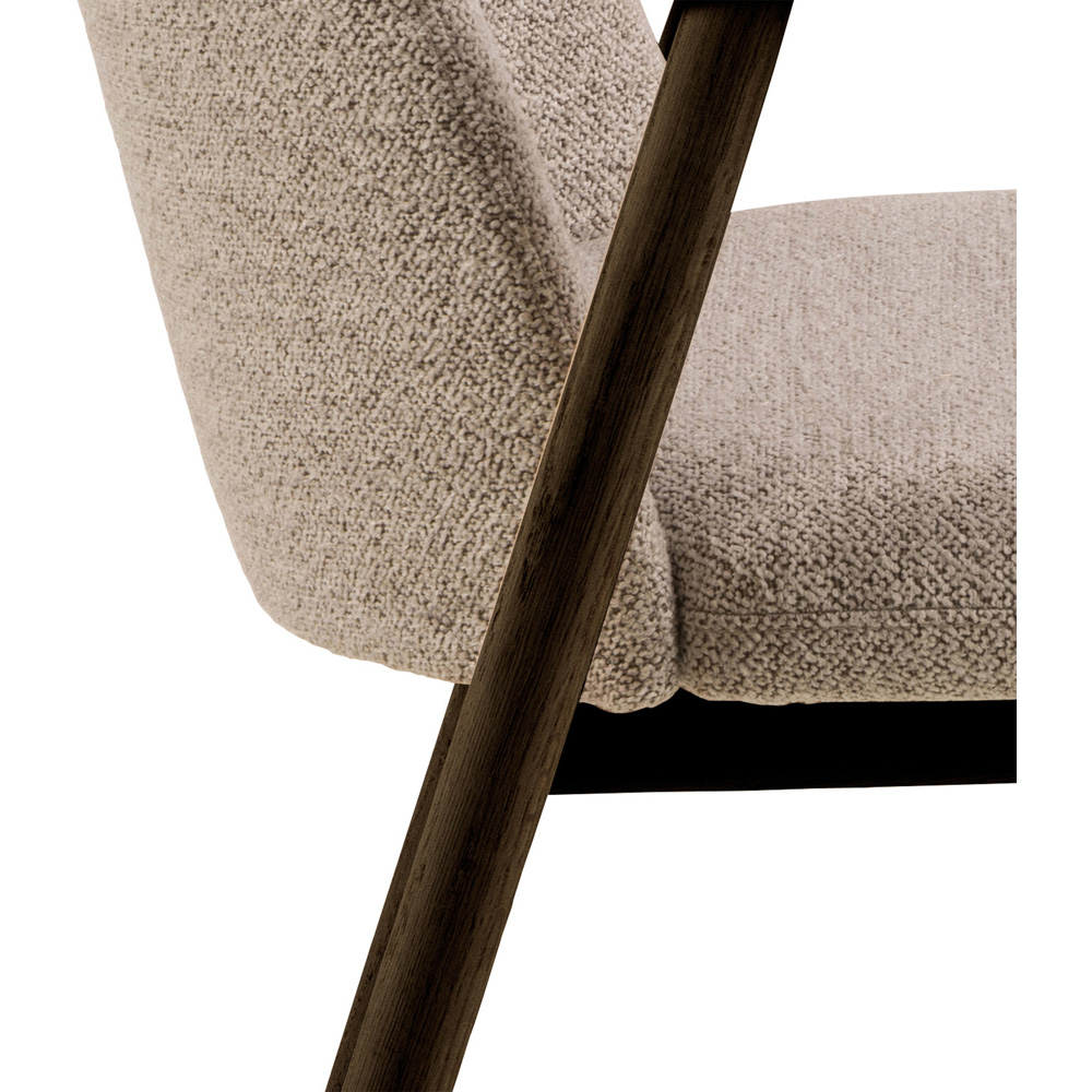 Florence Leo Set of 2 Beige Monza Fabric Dining Chair with Armrest Image 6