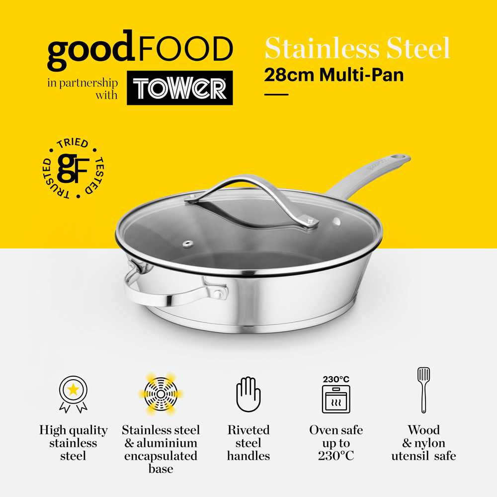 Good Food Stainless Steel Multi Pan with Lid Image 2