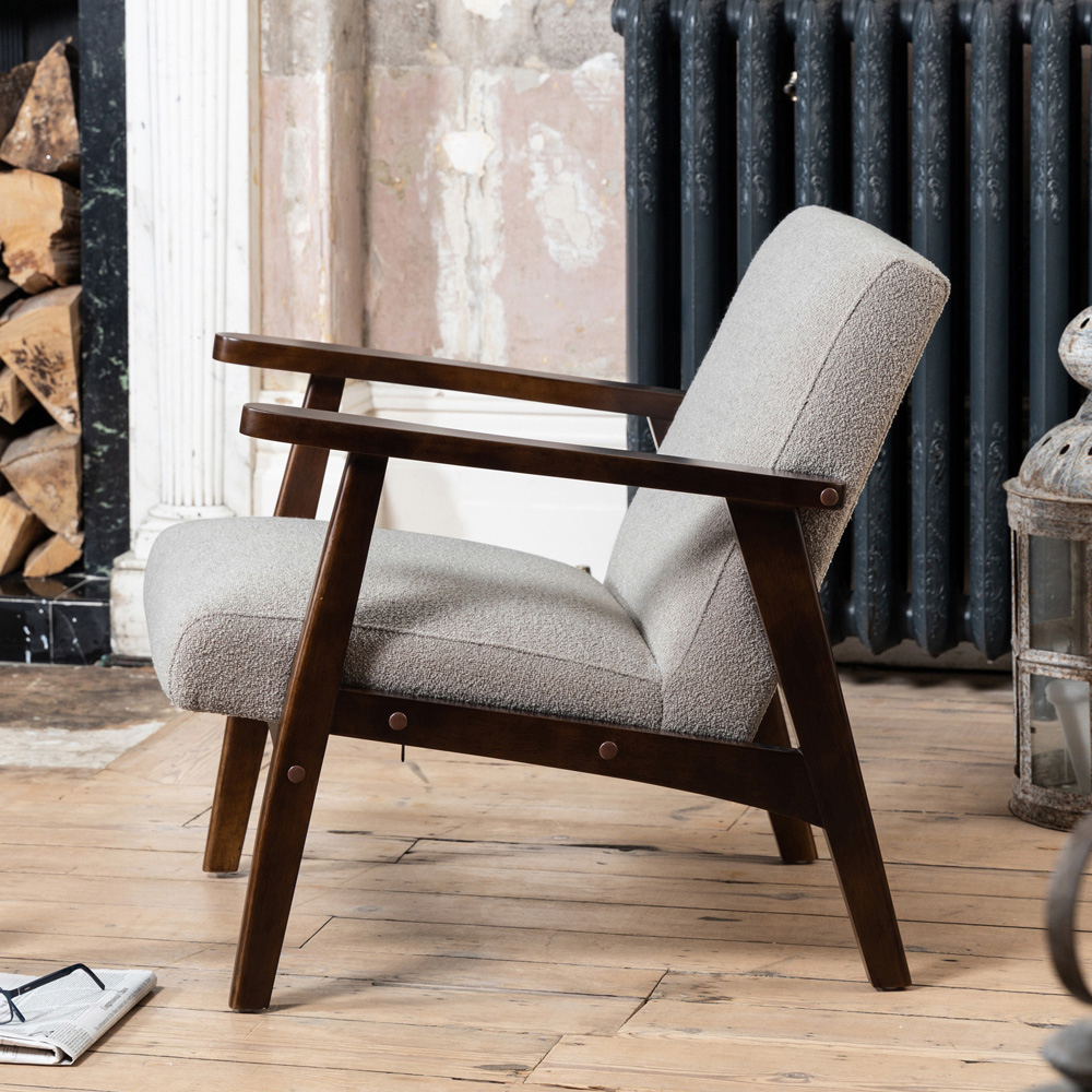 Artemis Home Hadley Light Grey Boucle Accent Chair Image 2