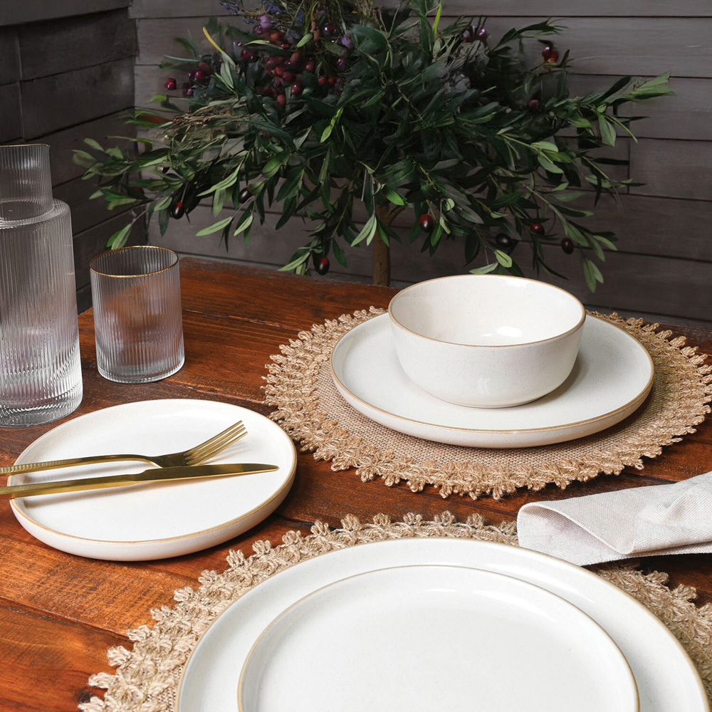 12 Piece Sesame Speckle Stoneware Dinner Set - Oatmeal Image 3