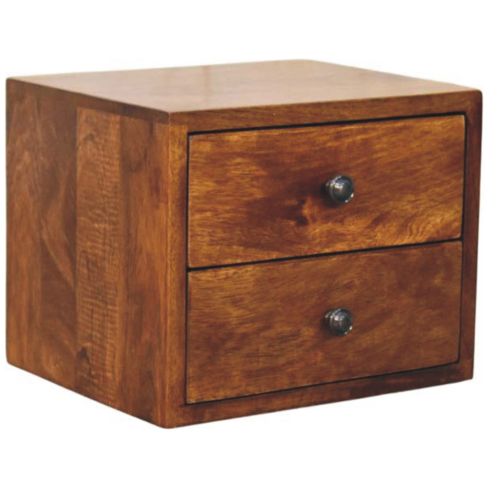 Artisan Furniture Solis Chestnut 2 Drawer Mango Wood Wall-Mounted Nightstand Image 3