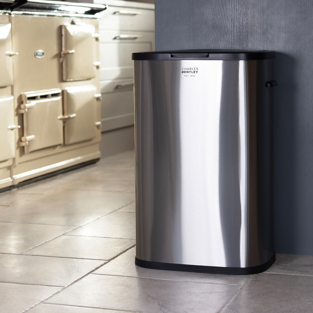Charles Bentley Stainless Steel Touch Kitchen Bin 55L Image 2