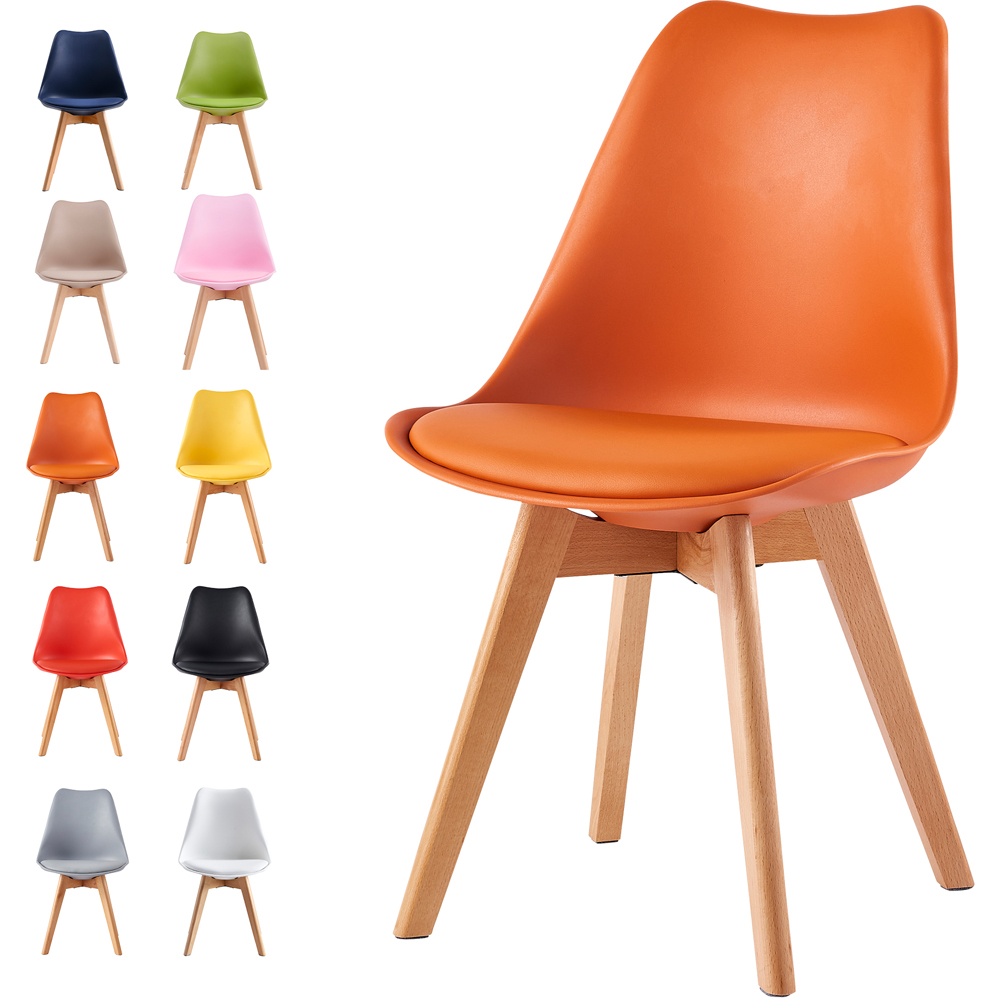 Eva Orange Padded Dining Chairs Image 7