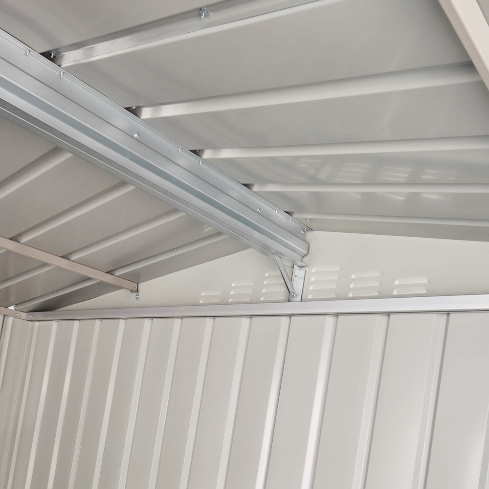 Globel 10 x 8ft 2 Door Grey Metal Apex Garden Shed Image 3