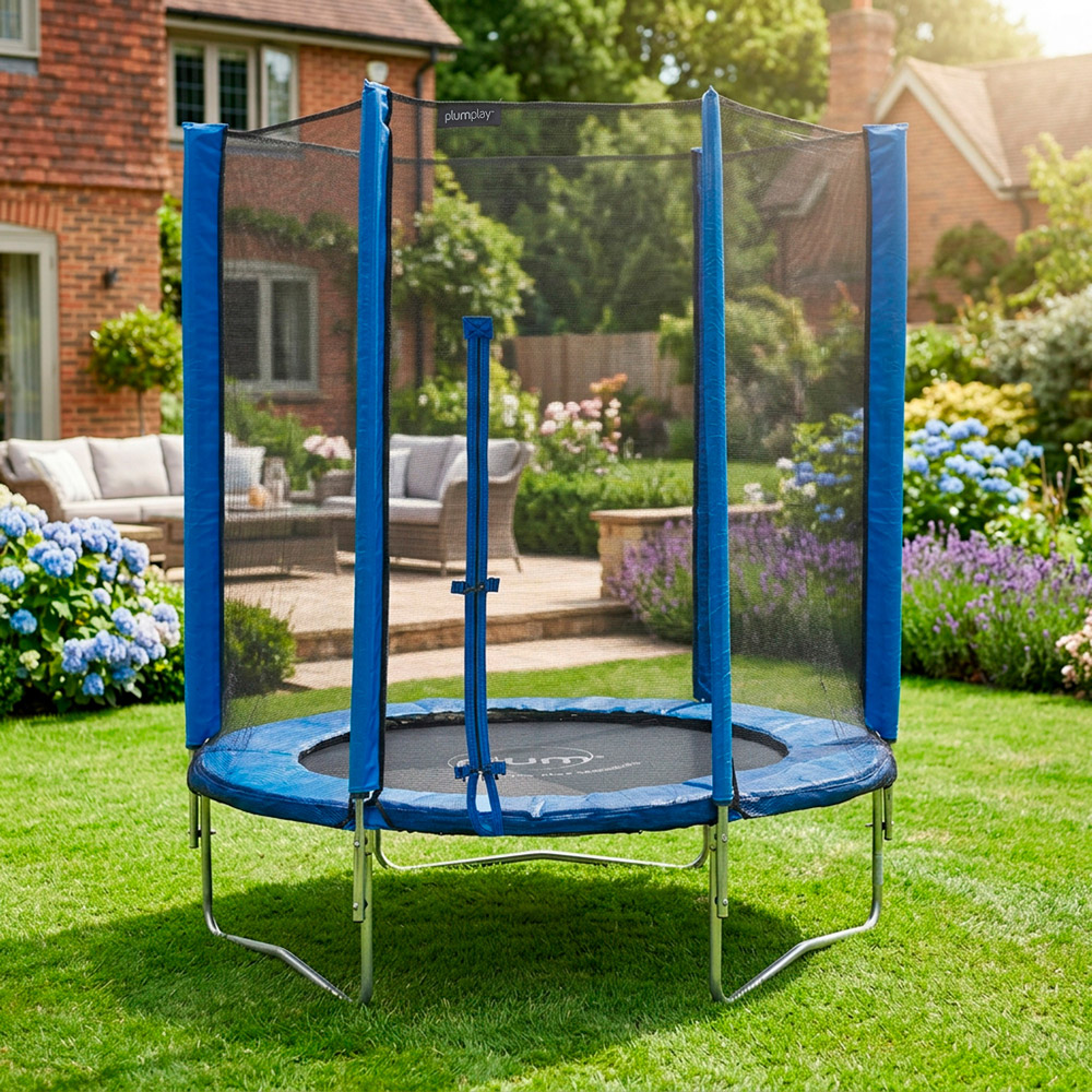 Plum Play Blue 6ft Springsafe Trampoline with Enclosure Image 2