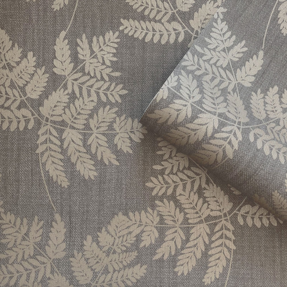 Belgravia Decor Fern Leaf Charcoal Wallpaper Image 2