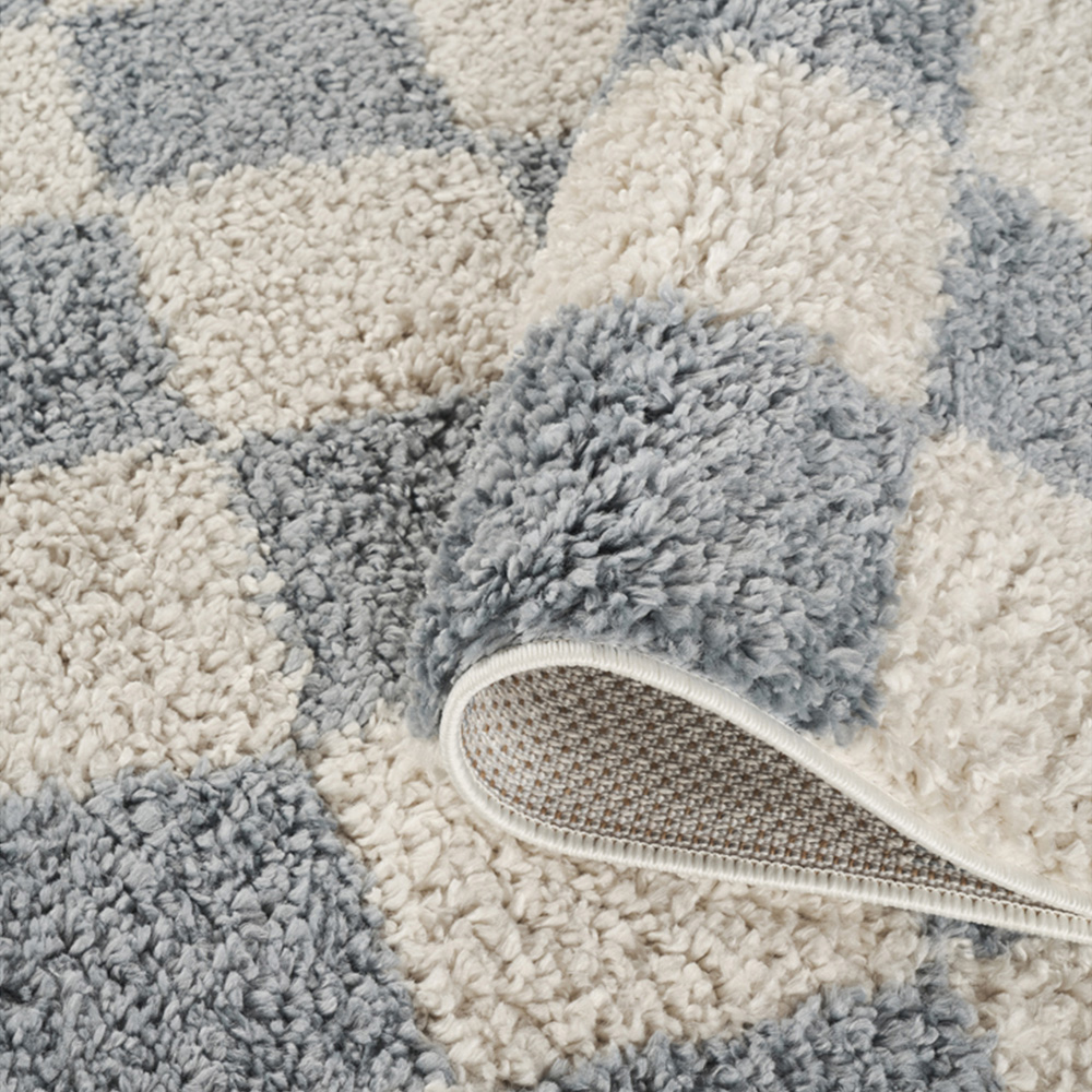 Desire Rugs Chester Duck Egg Blue Shaggy Checkered Rug 160 x 230cm Image 4