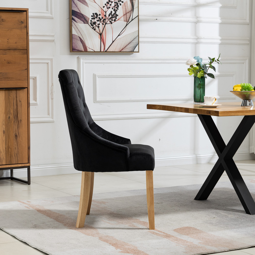 Artemis Home Ravenna Set of 2 Black Velvet Dining Chair Image 4