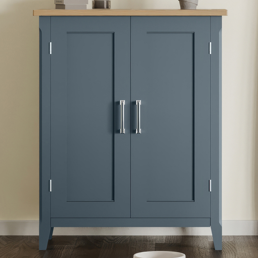 Baumhaus Signature 2 Door Blue Shoe Storage Cabinet Image 1