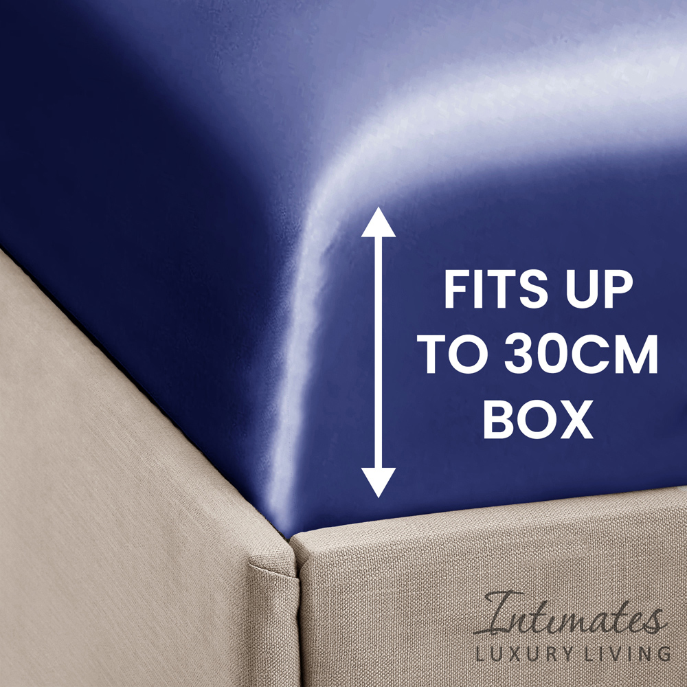 Intimates King Size Navy Satin Bedding Set Image 9