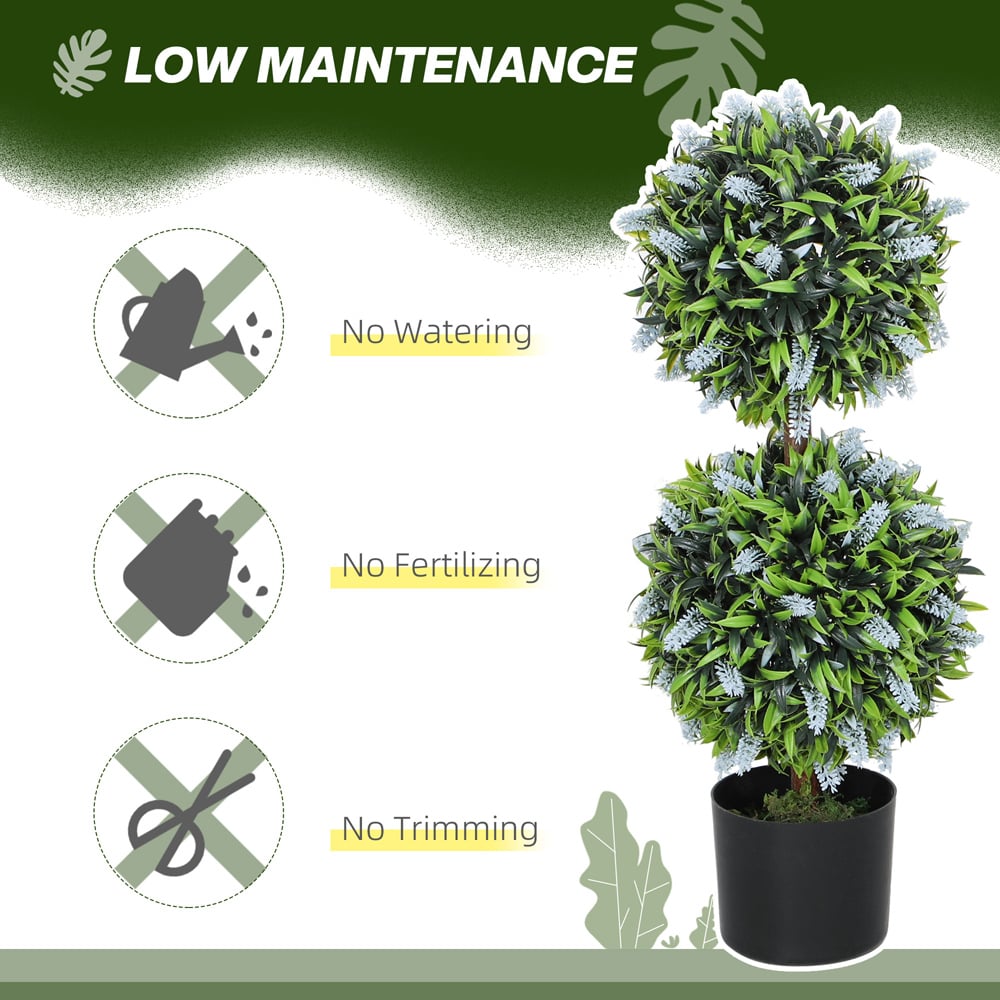 Portland Blue Lavender Flower Artificial Plant in Pot 2 Pack Image 7