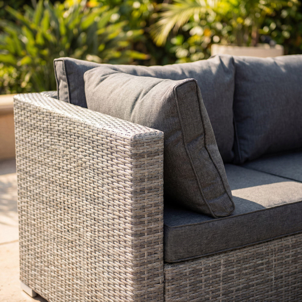 Artemis Home Oliena 12 Seater Grey Rattan U-Shaped Modular Garden Furniture Set Image 8