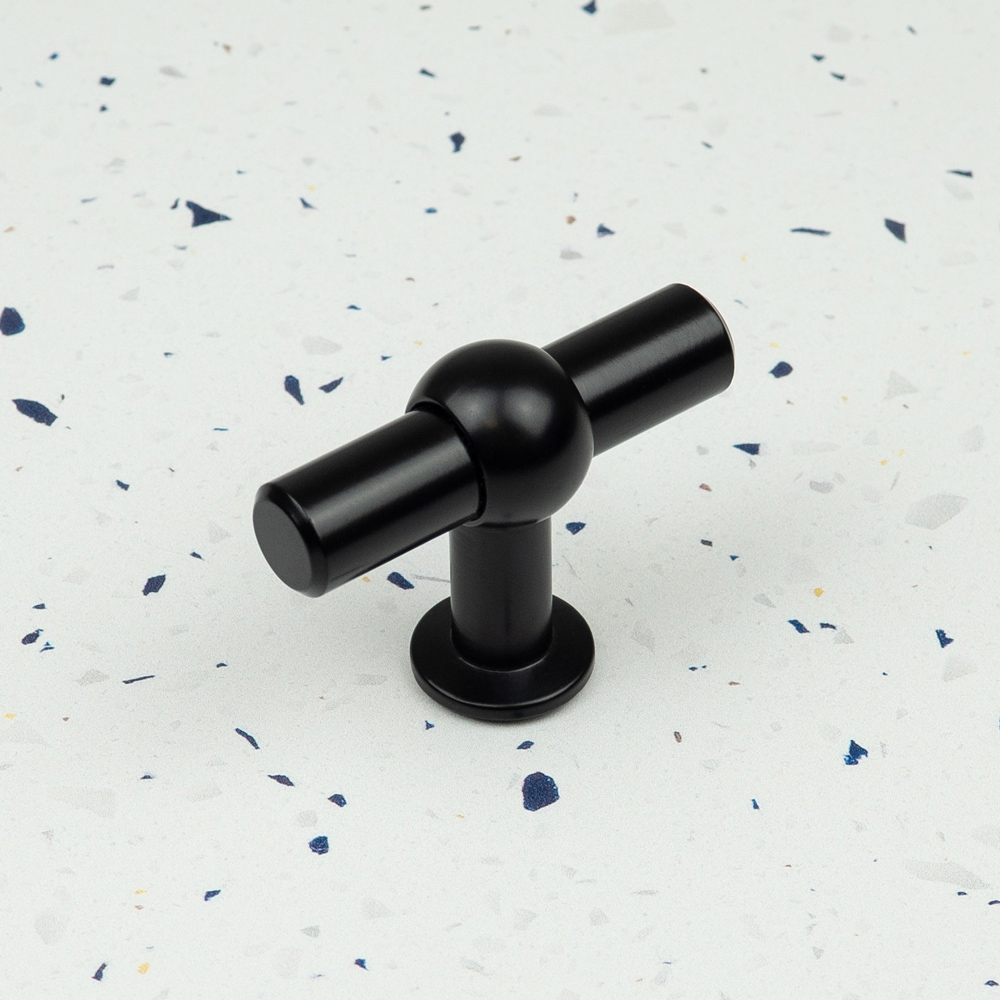 Handle & Home Matt Black T-Knob 60mm Image 2
