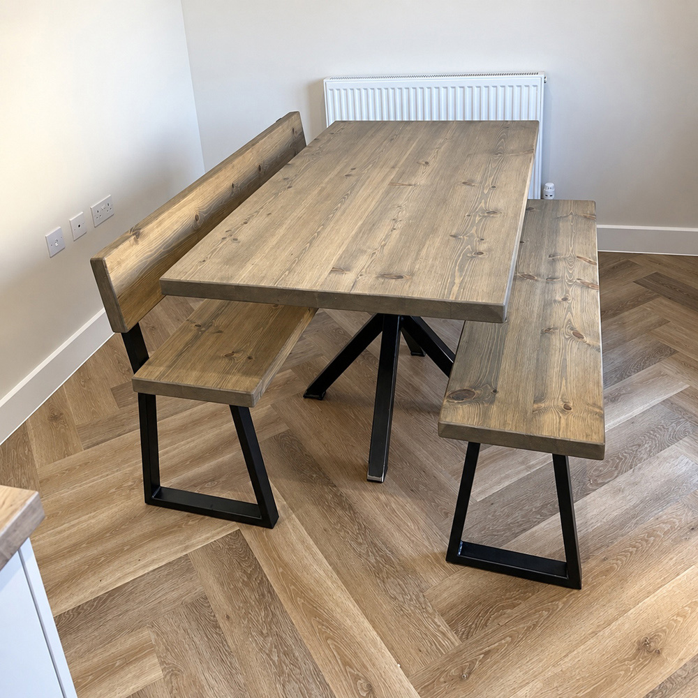 Homebase Walnut 6 Seater Sleek and Slender Reclaimed Dining Table 100 x 180cm Image 3