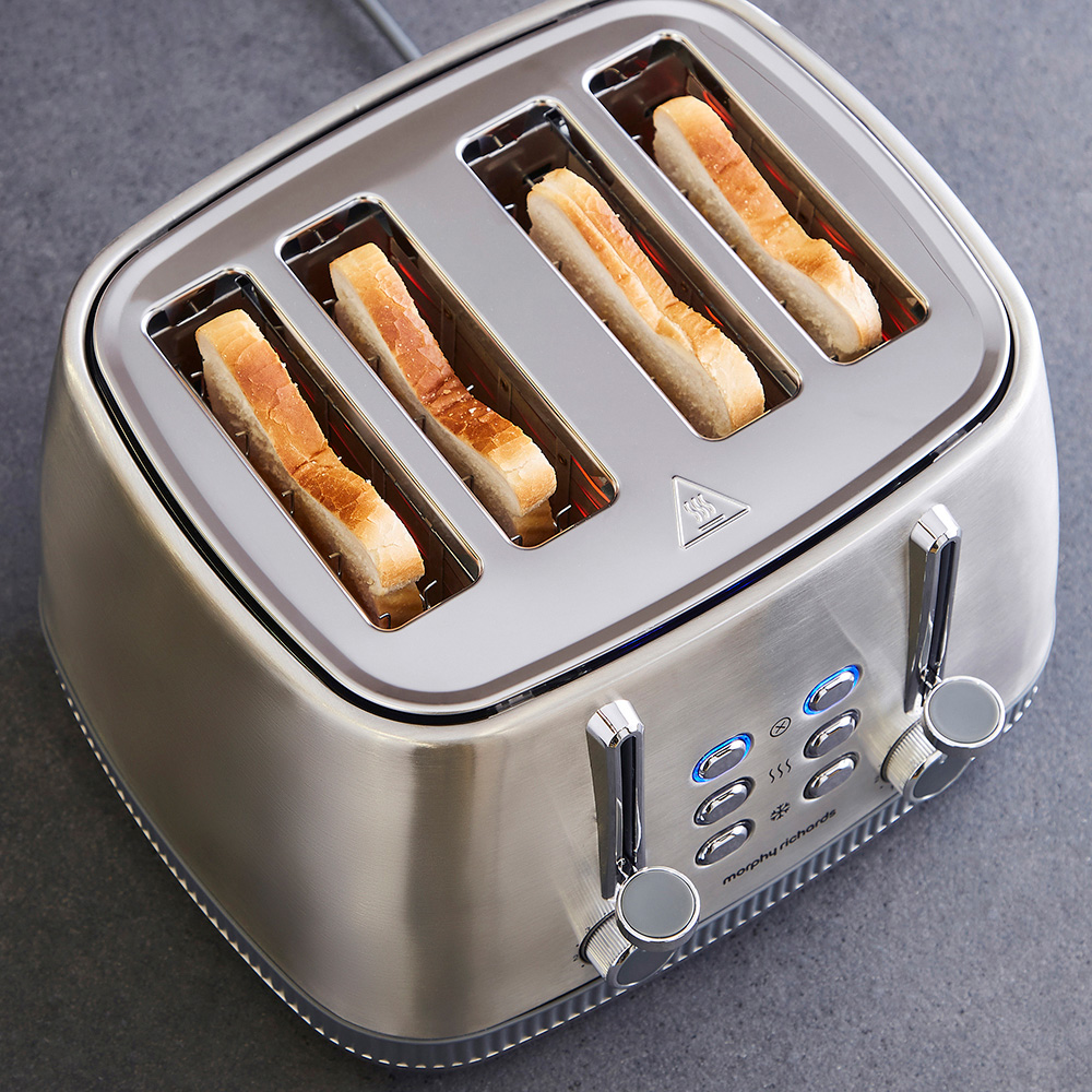 Morphy Richards Mexborough 242902 Grey Trim Stainless Steel 4 Slice Toaster Image 9