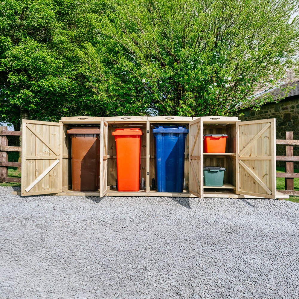 The Garden Village Chatburn 2 Recycle Box 3 Wheelie Bin Shed Image 2