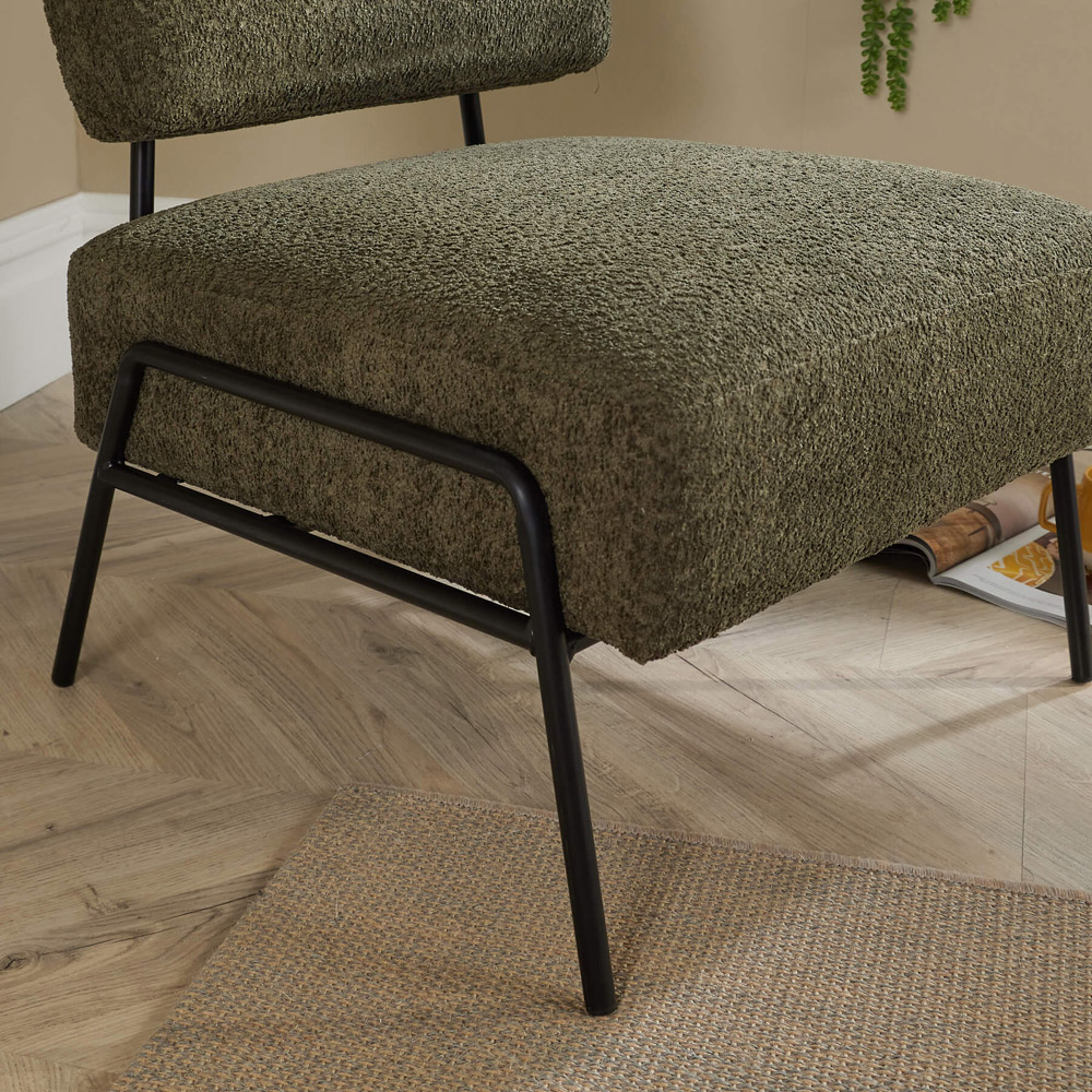 Home Source Montana Olive Boucle Chair Image 4