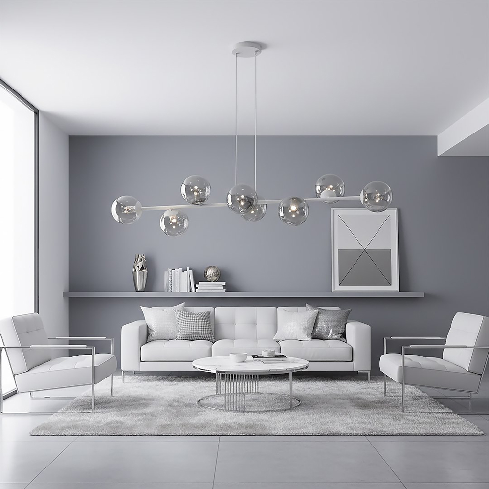 Emibig Magnus 8 Light Grey and Graphite E14 Ceiling Pendant Light Image 5