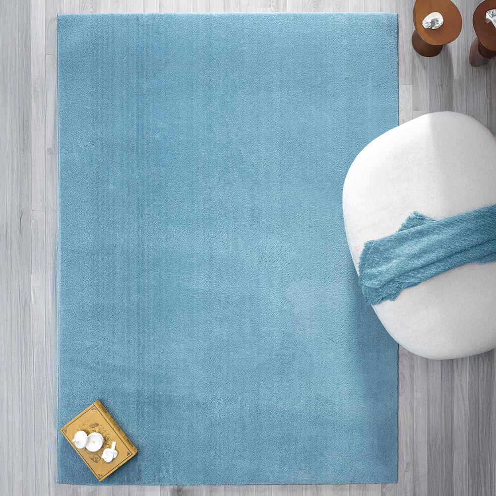 Desire Rugs Comfy Blue Anti Slip Felt Backing Rug 120 x 160cm Image 8