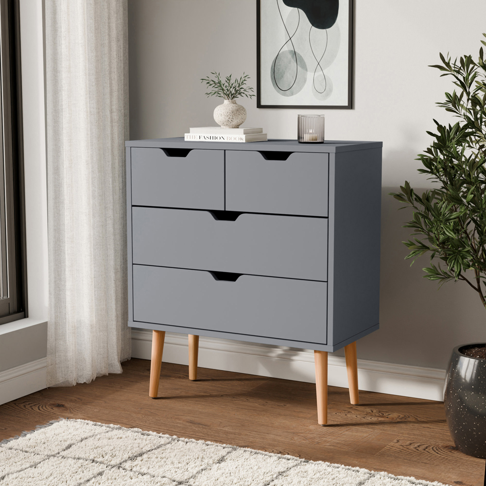 GFW Nyborg 4 Drawer Dark Grey Chest of Drawers Image 8