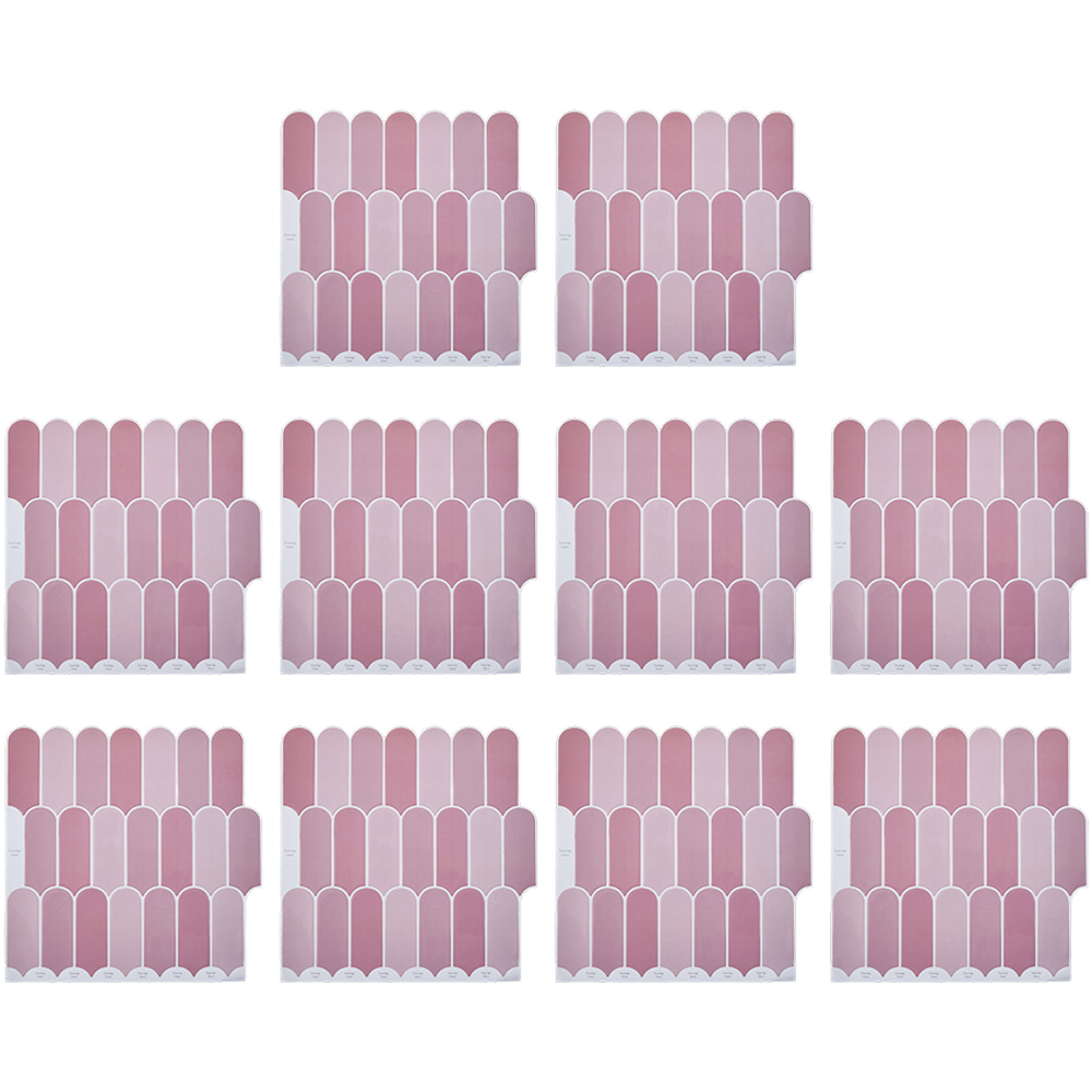 Living and Home Dark Pink Arch Self Adhesive Wall Sticker 10 Pack Image 2