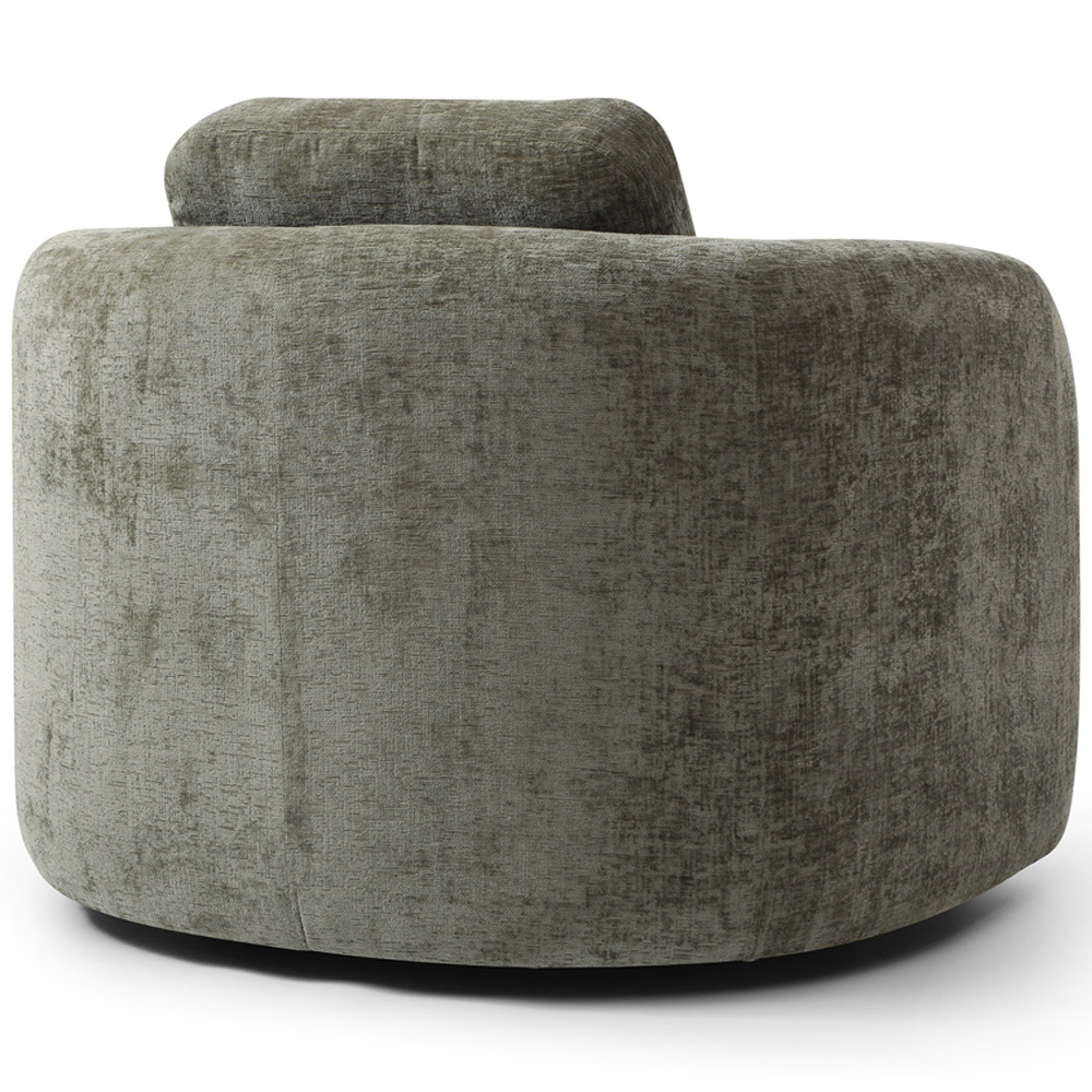 Molly Distressed Olive Soft Chenille Swivel Armchair Image 5