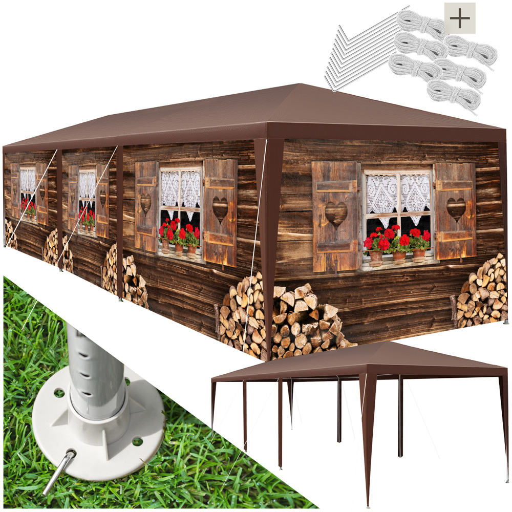 tectake Alpine Removable Side Panels Gazebo 900 x 300cm Image 2