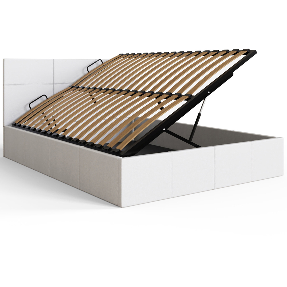 GFW Small Double White Side Lift Ottoman Bed Image 4