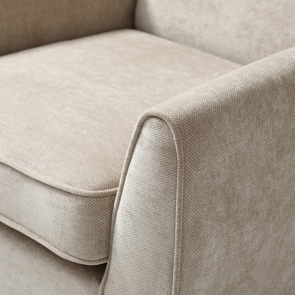 Lily Taupe Chenille Wingback Armchair Image 8