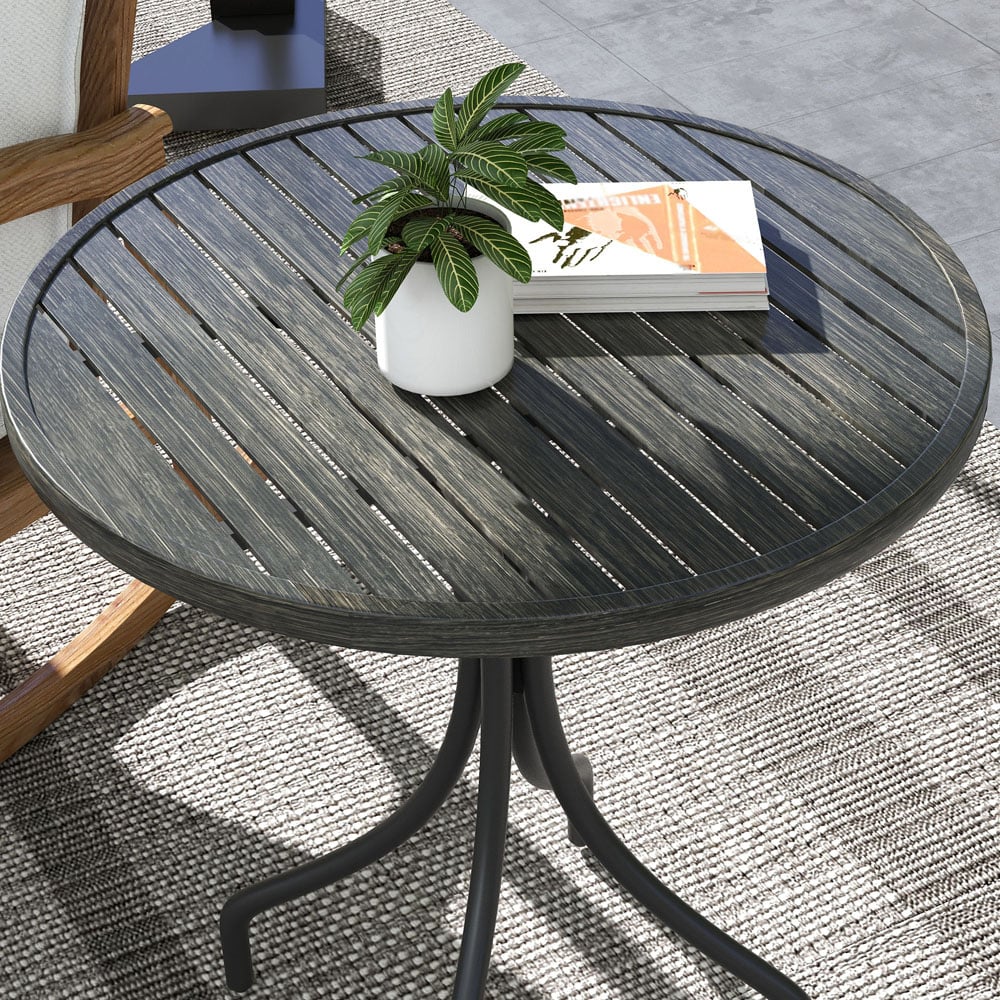 Outsunny Grey Round Garden Side Table Image 5