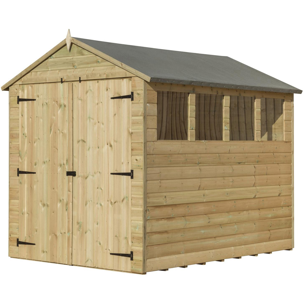 Empire Sheds 9800 6 x 8ft Double Door Tongue and Groove Apex Garden Shed Image 1