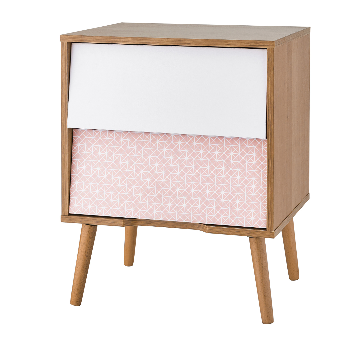 Erin Two Drawer Bedside Table - Blush Image 2