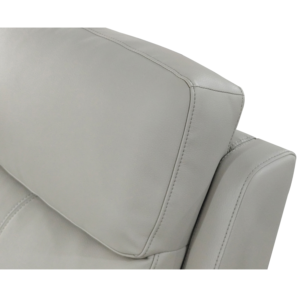 Aspire Kingsmere 3 Seater Light Grey Leather Power Recliner Sofa Image 5